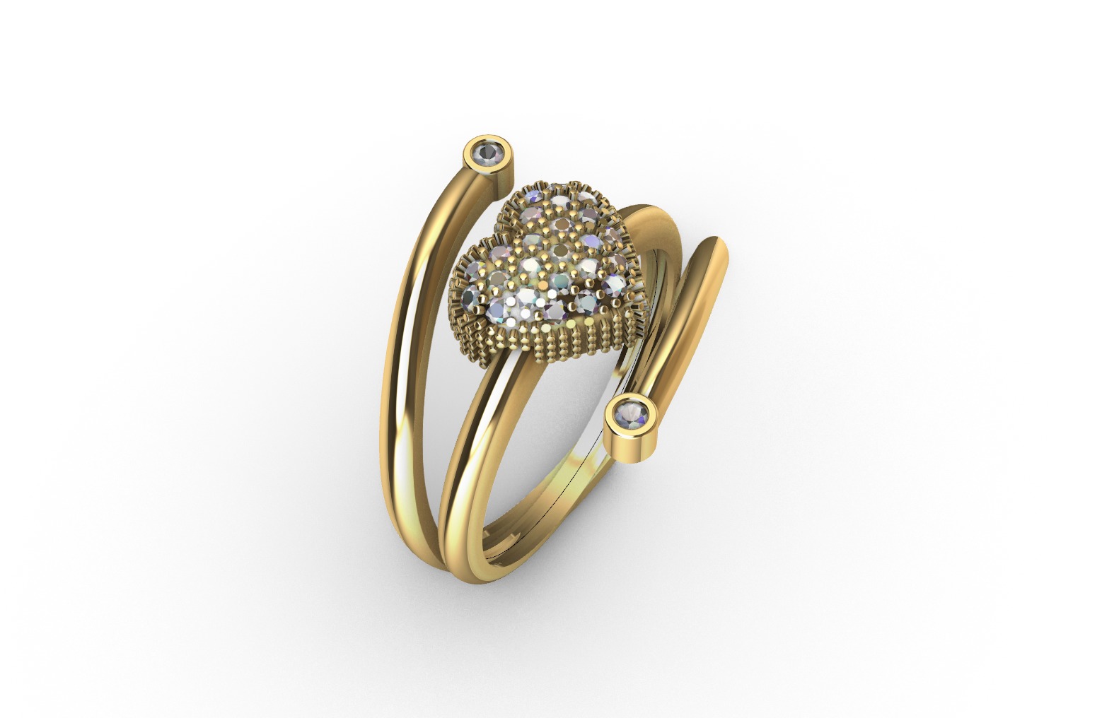 Elegant heart ring 3D print model_2