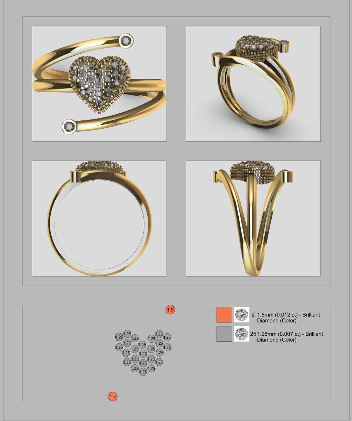 Elegant heart ring 3D print model_4