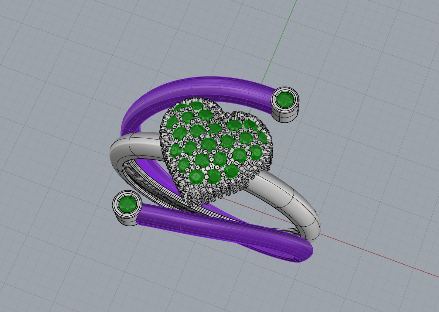 Elegant heart ring 3D print model_1