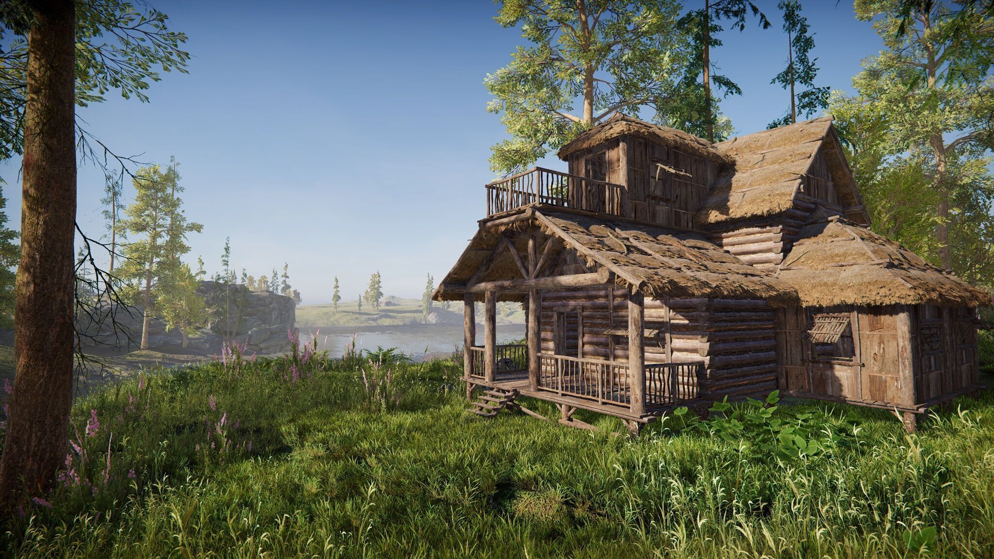 Modular Log Cabins Low-poly 3D model_10