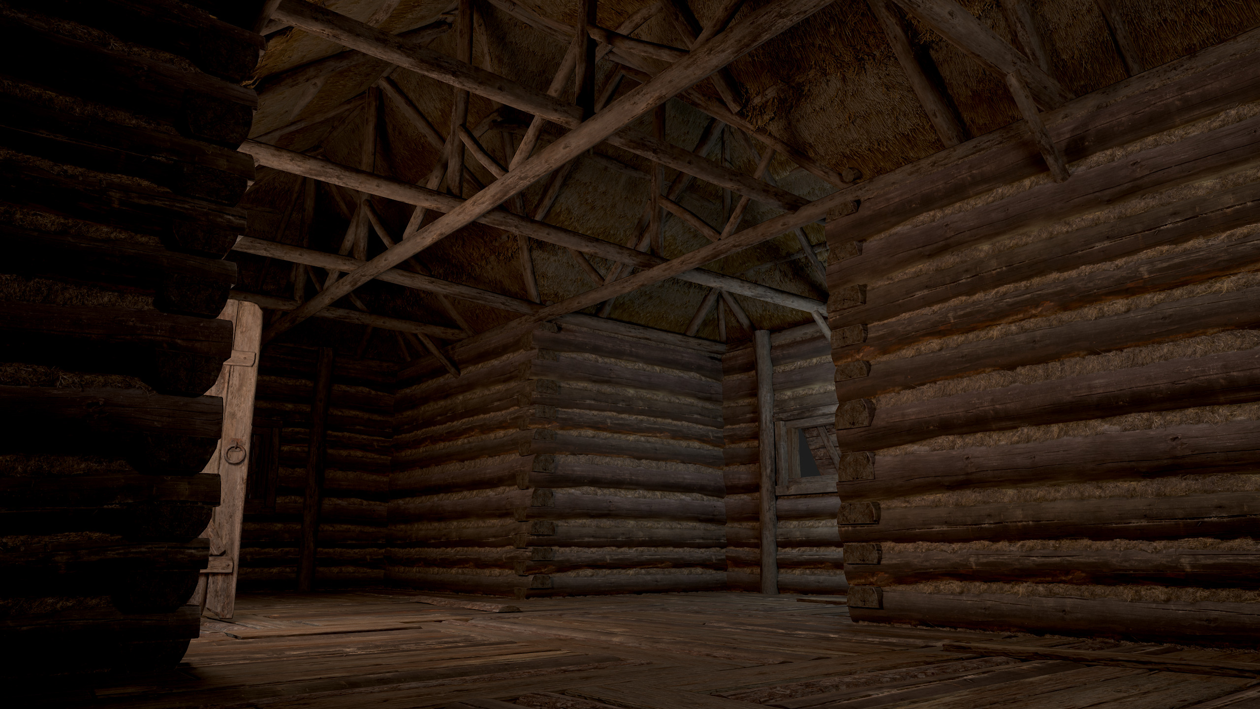 Modular Log Cabins Low-poly 3D model_29