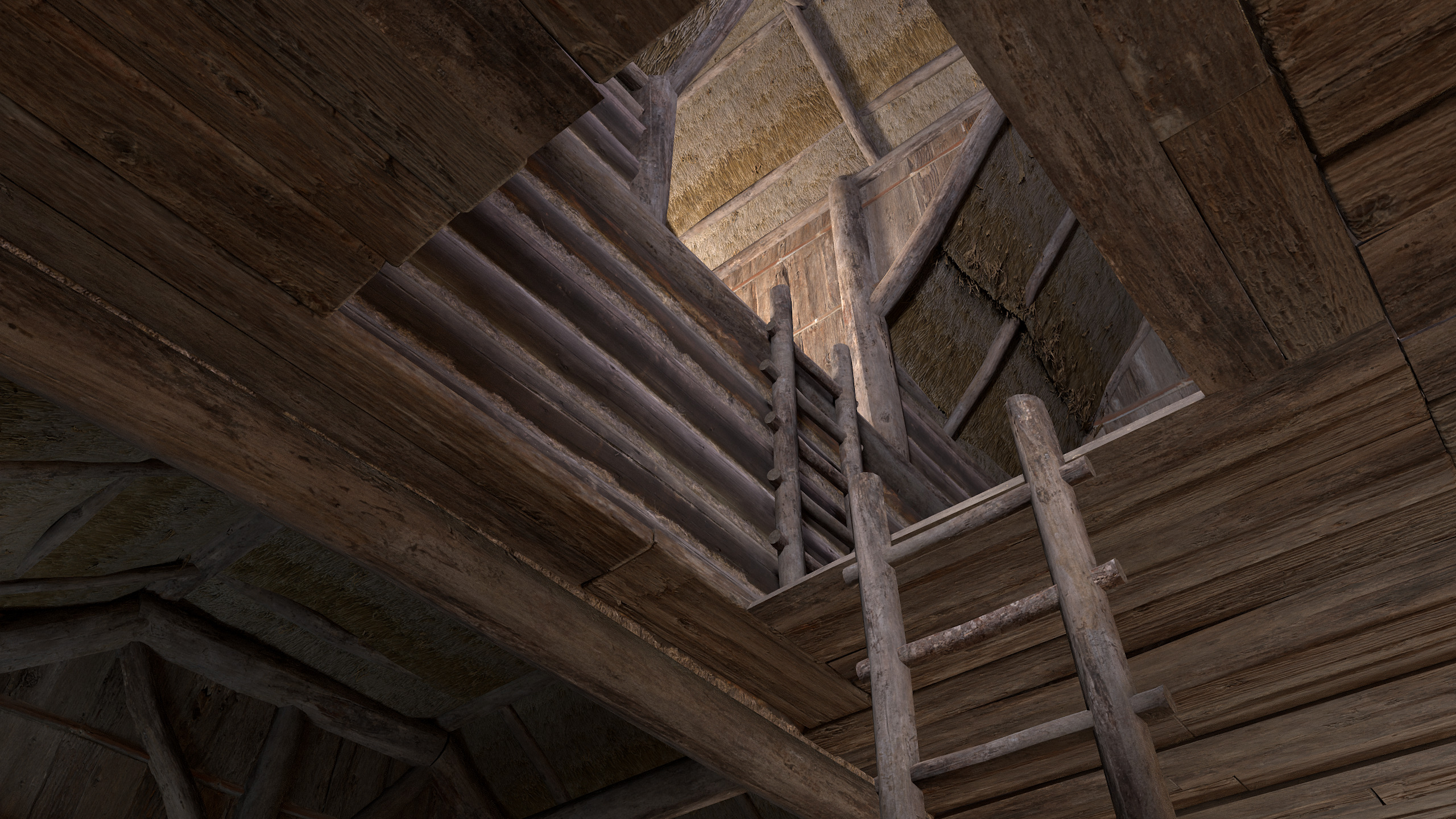 Modular Log Cabins Low-poly 3D model_30