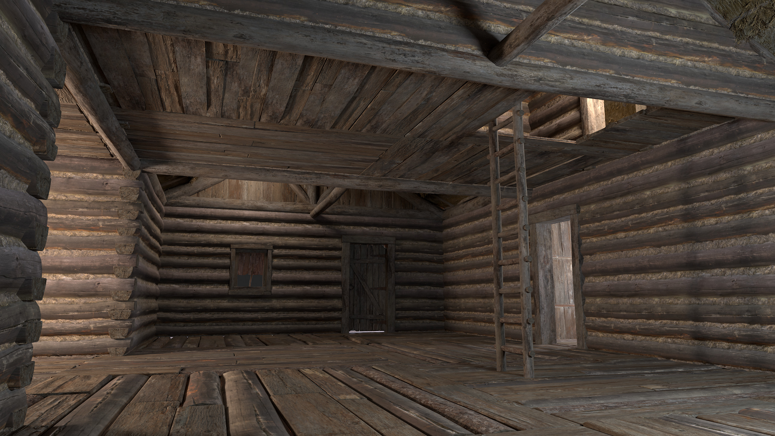 Modular Log Cabins Low-poly 3D model_28