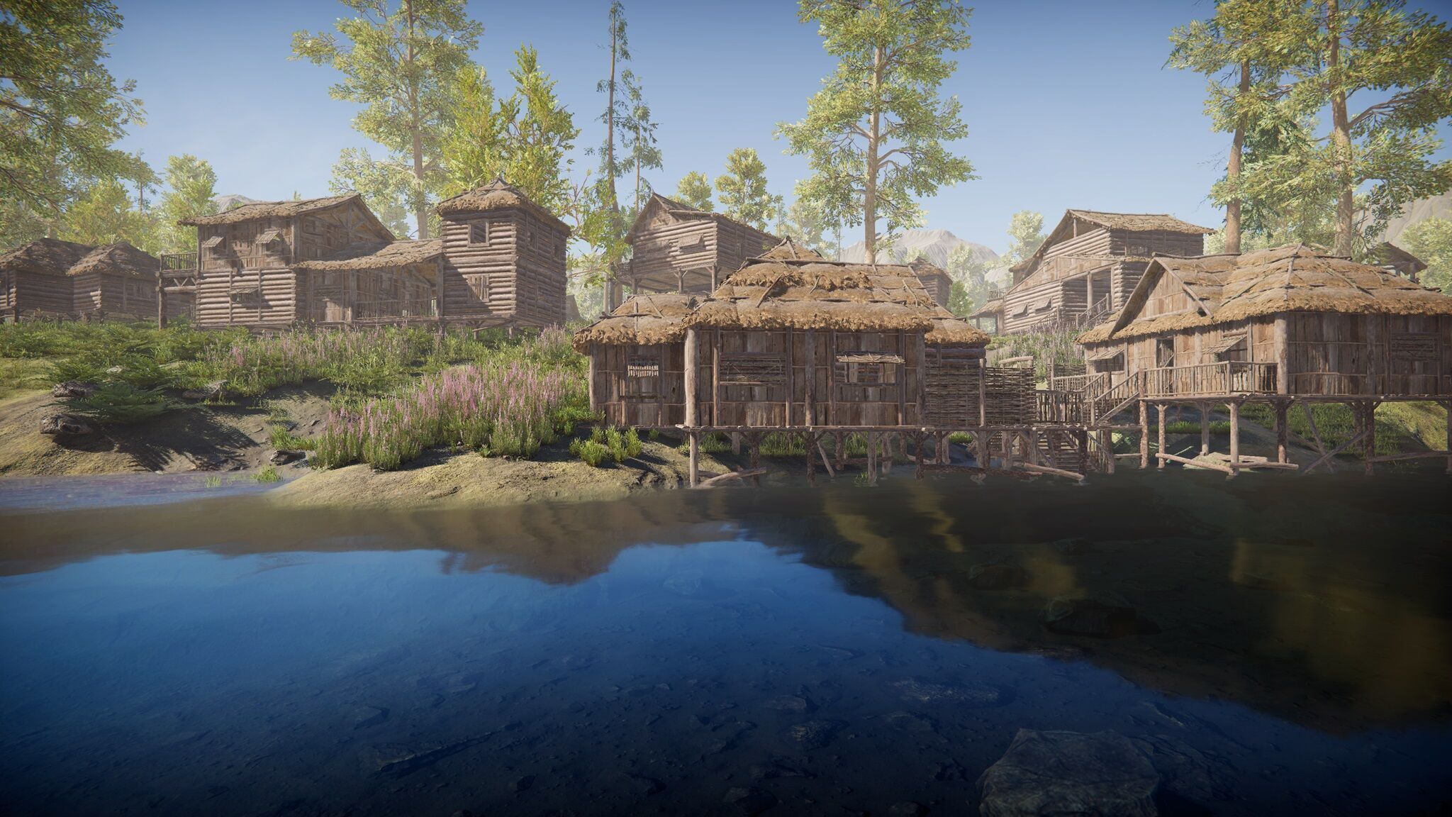 Modular Log Cabins Low-poly 3D model_8