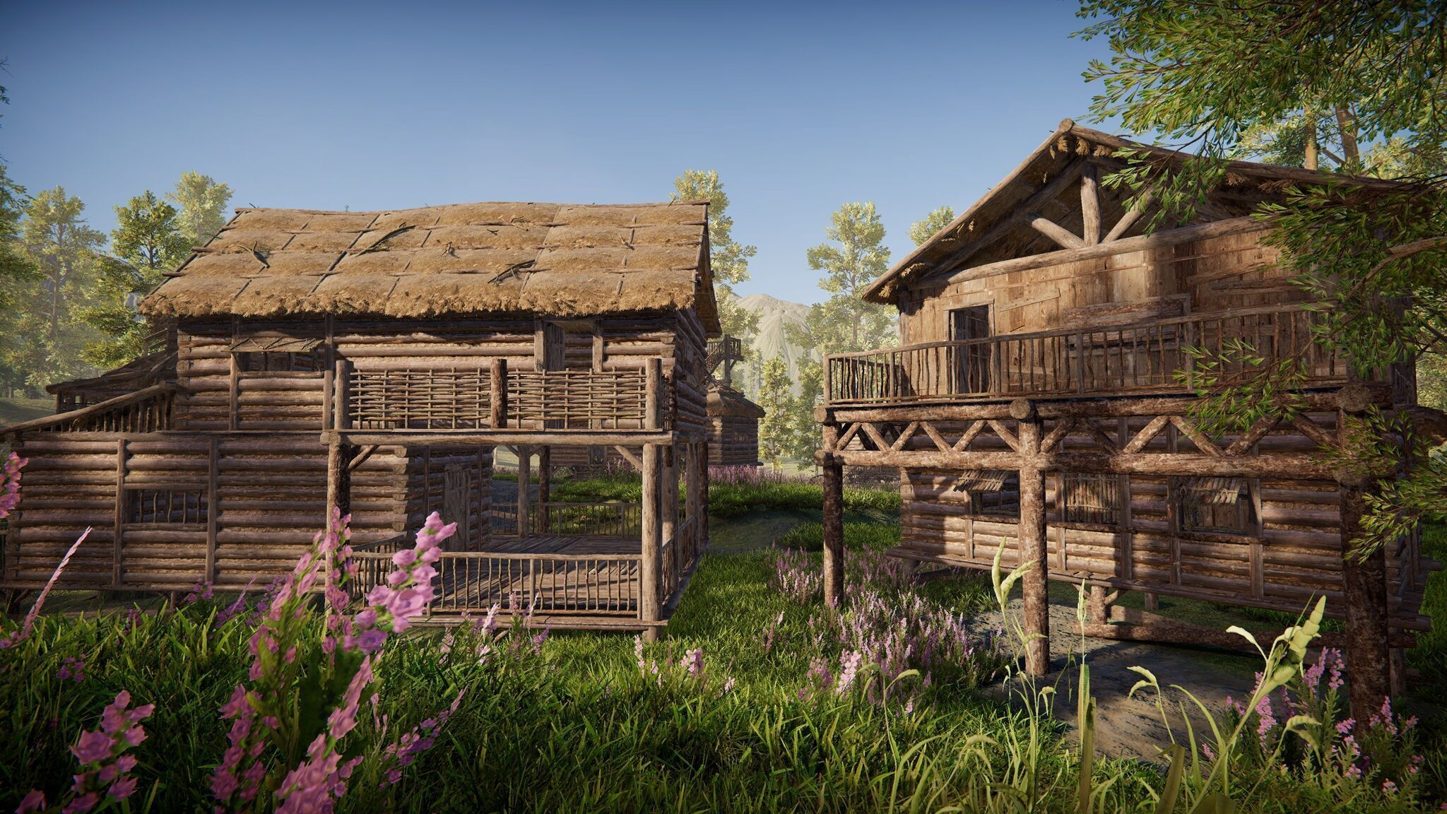 Modular Log Cabins Low-poly 3D model_12