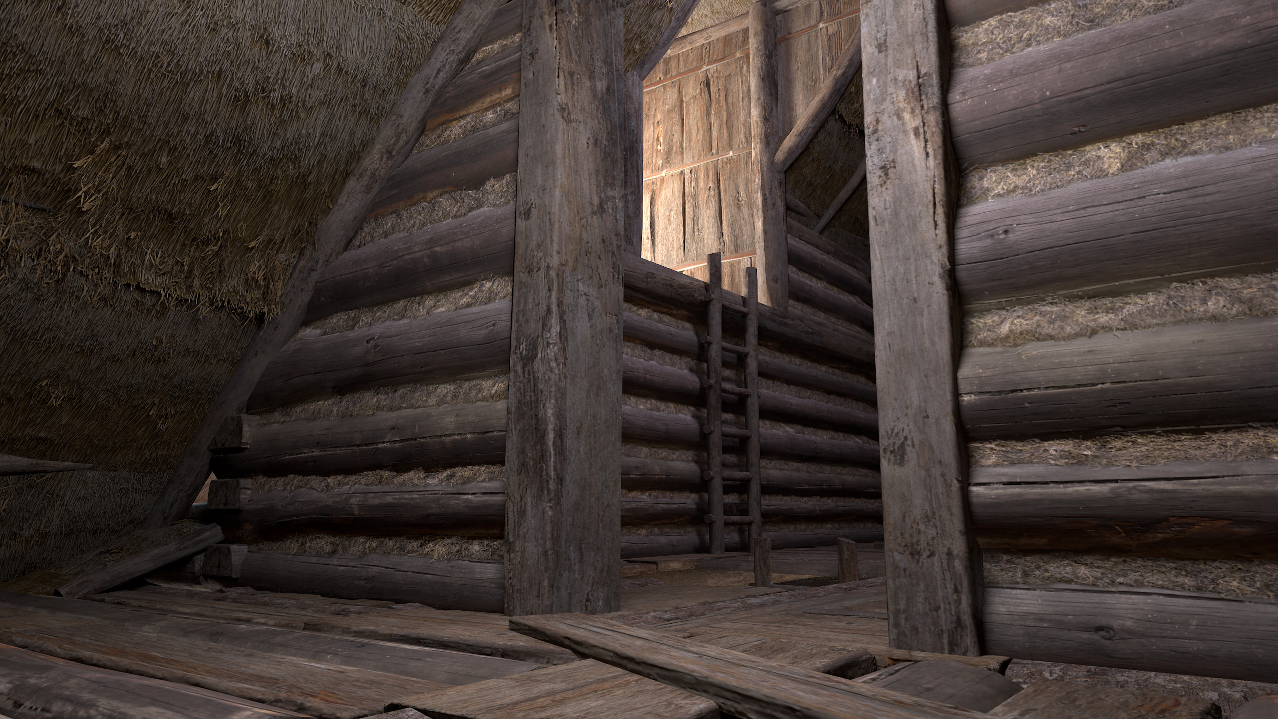 Modular Log Cabins Low-poly 3D model_31