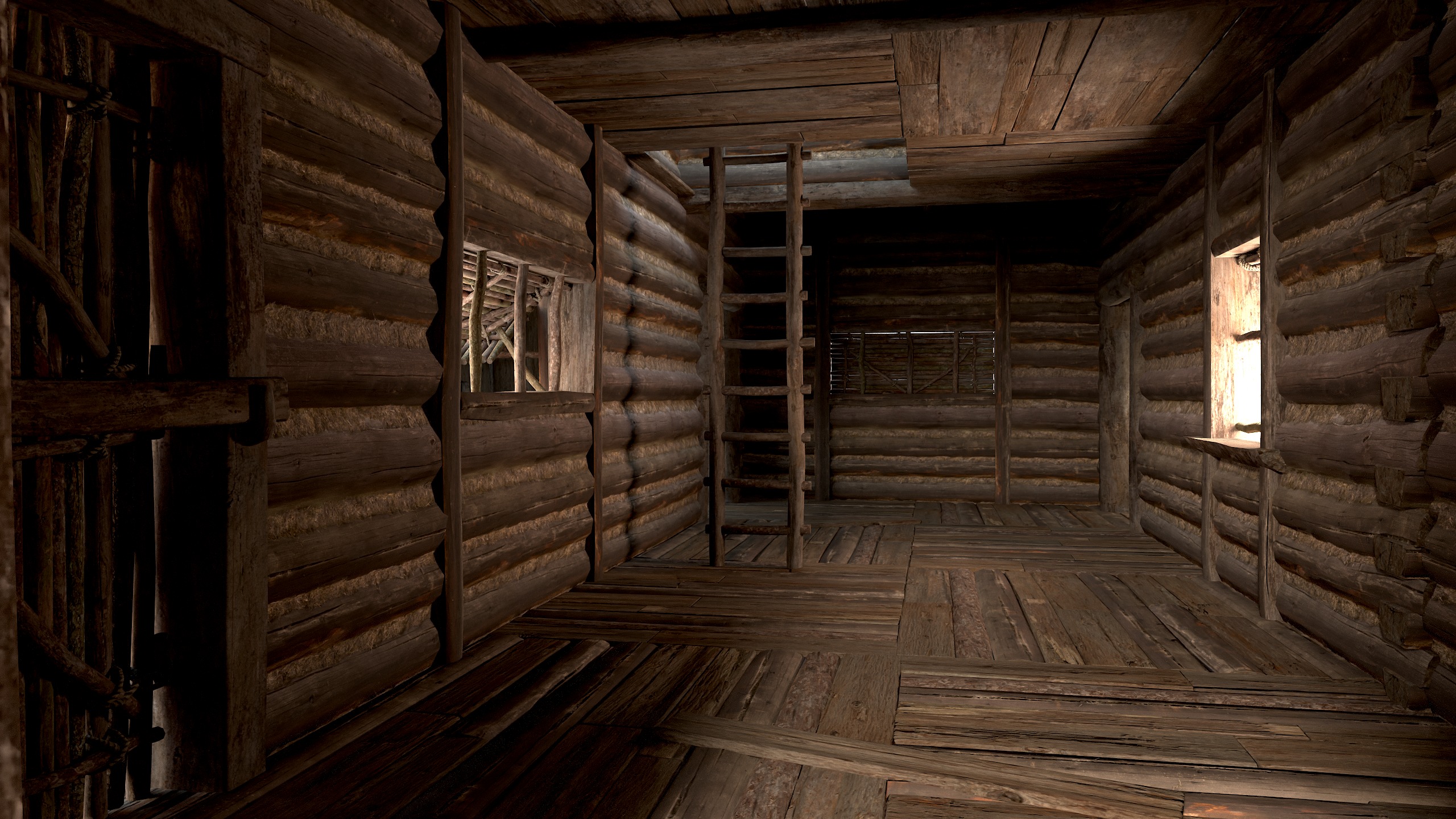 Modular Log Cabins Low-poly 3D model_21