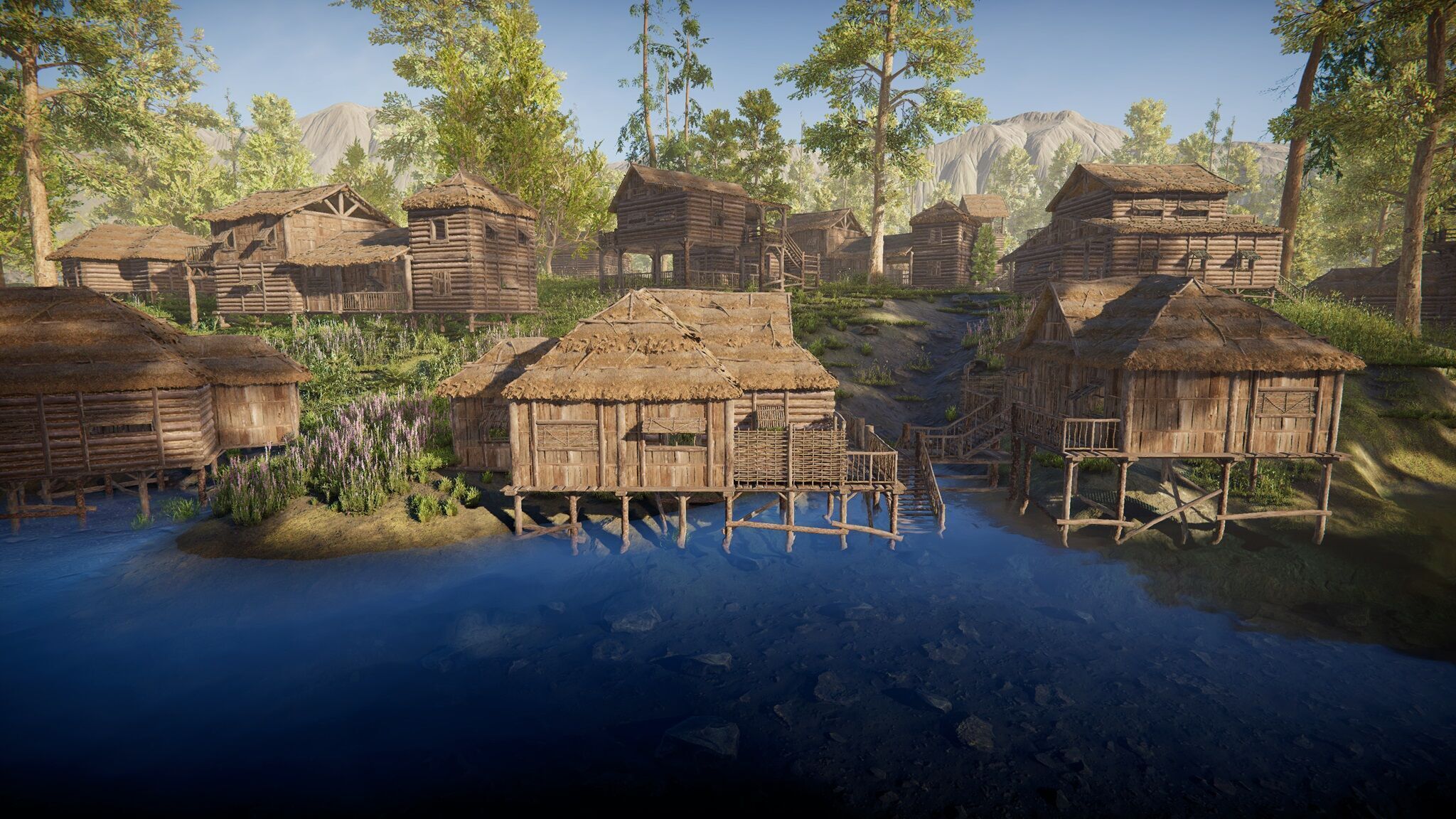 Modular Log Cabins Low-poly 3D model_13