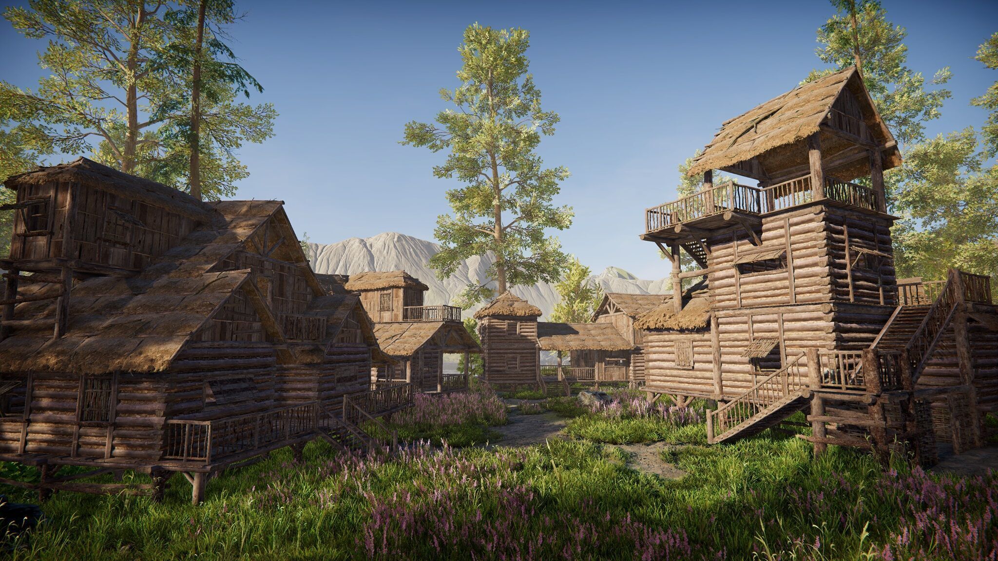 Modular Log Cabins Low-poly 3D model_15