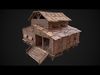 Modular Log Cabins Low-poly 3D model_3