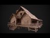 Modular Log Cabins Low-poly 3D model_4
