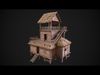 Modular Log Cabins Low-poly 3D model_5