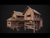 Modular Log Cabins Low-poly 3D model_6