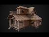 Modular Log Cabins Low-poly 3D model_7