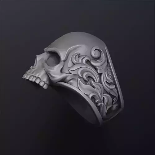 Ornamental Skull Ring