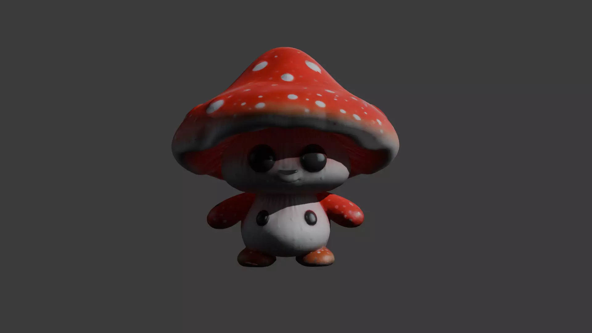 Cute Toon Mushroom Character Free 3D model