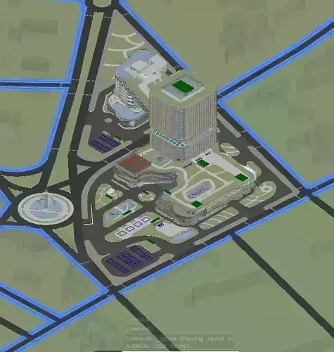 Office building combined with commercial center and hotel