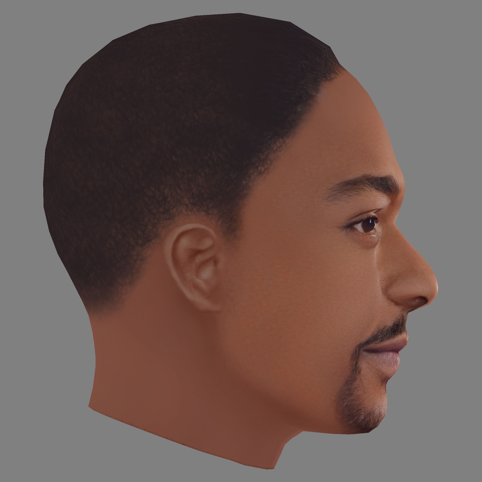 Anthony Mackie Head - Low poly head for game Low-poly 3D model_5