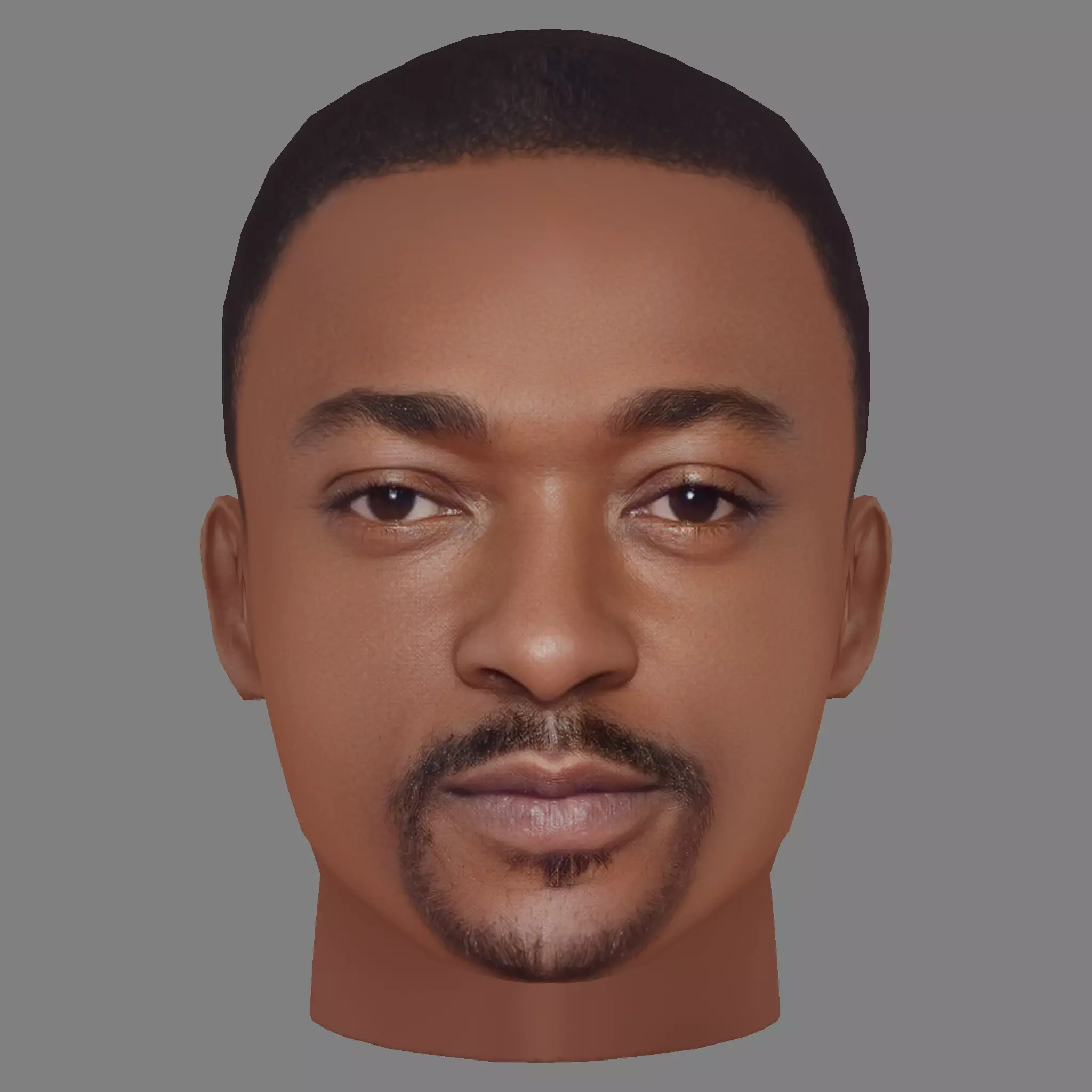 Anthony Mackie Head - Low poly head for game Low-poly 3D model_0