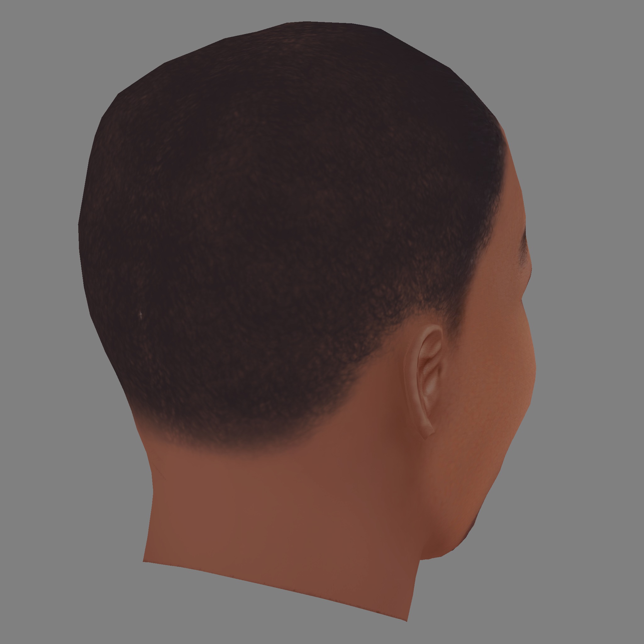 Anthony Mackie Head - Low poly head for game Low-poly 3D model_4