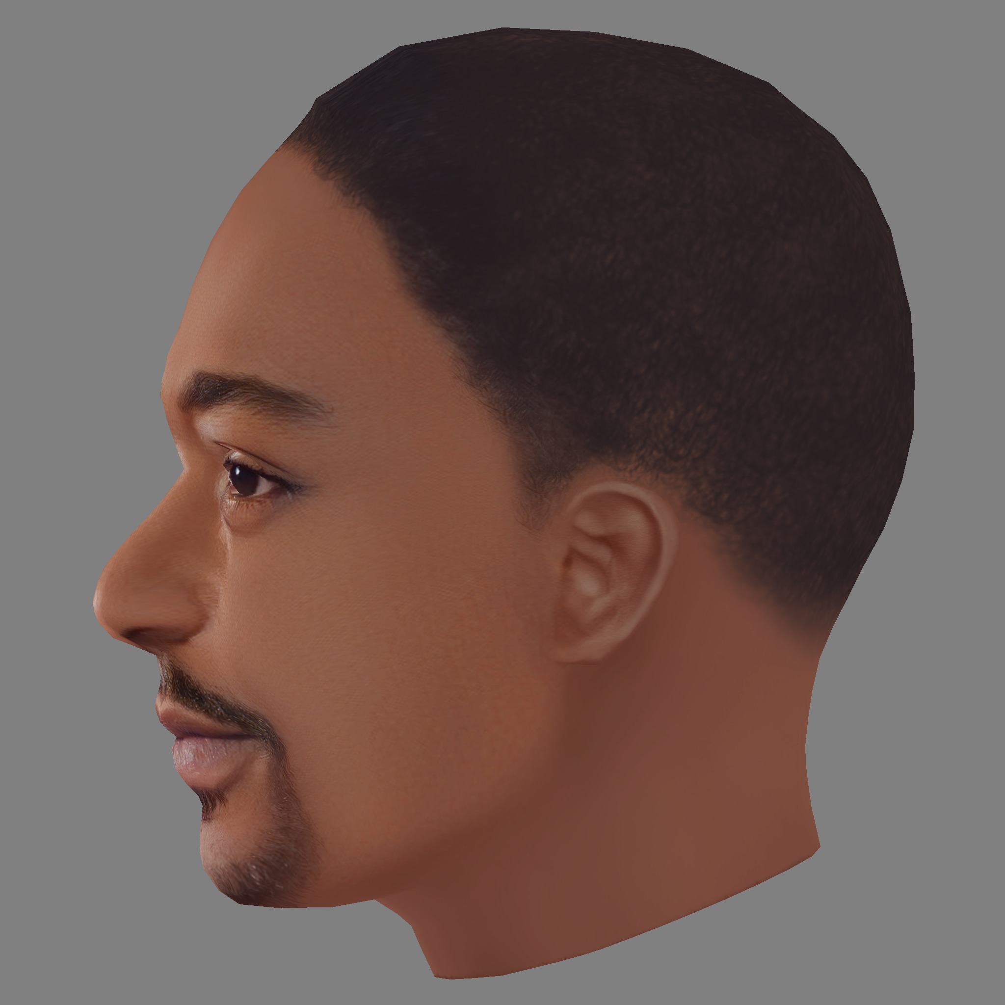 Anthony Mackie Head - Low poly head for game Low-poly 3D model_2