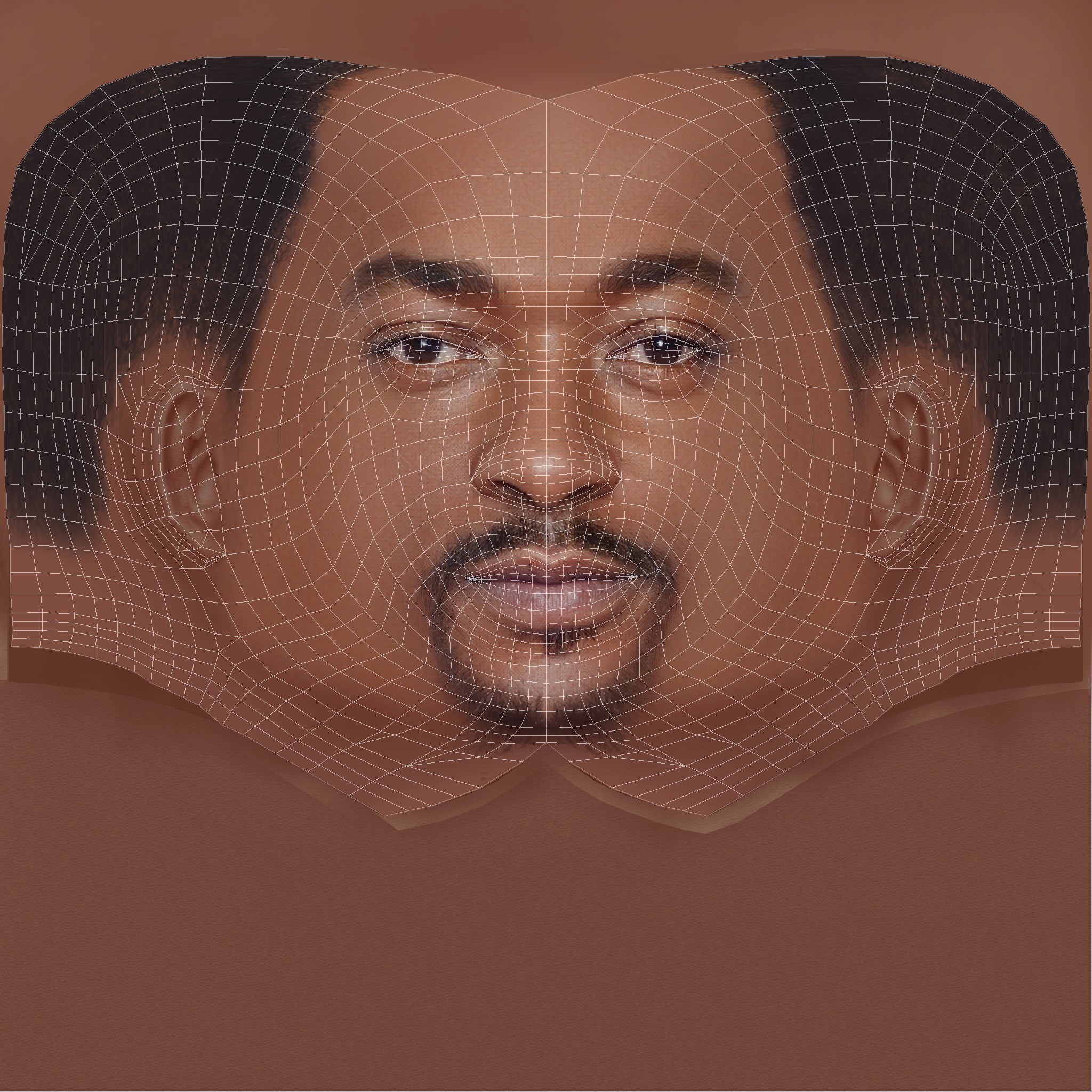 Anthony Mackie Head - Low poly head for game Low-poly 3D model_8