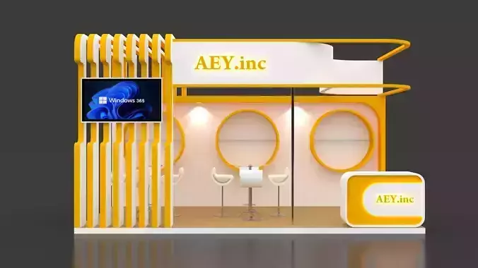 Exhibition Stand  6 meter x 3 meter 3 side open