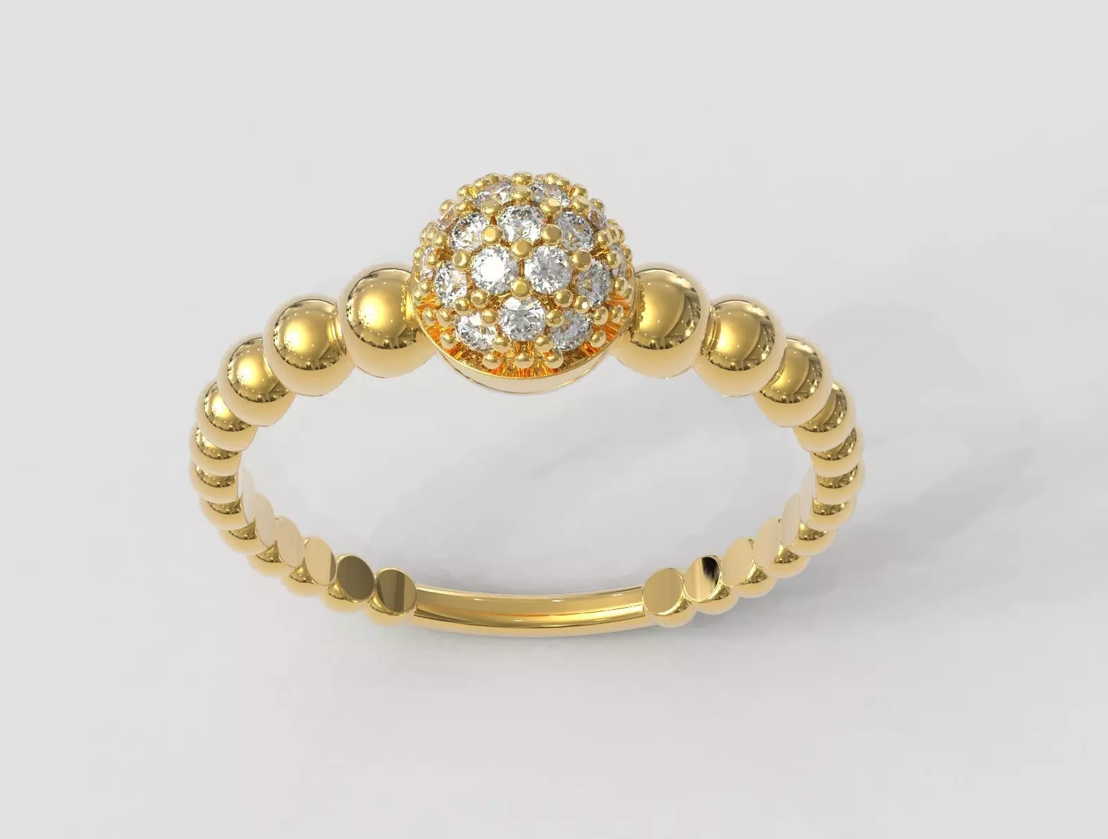 Diamond Sphere Ring 3D print model