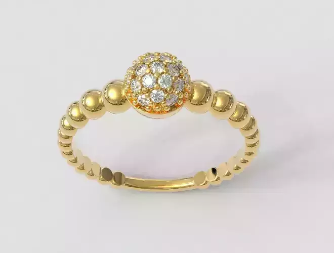 Diamond Sphere Ring 3D print model