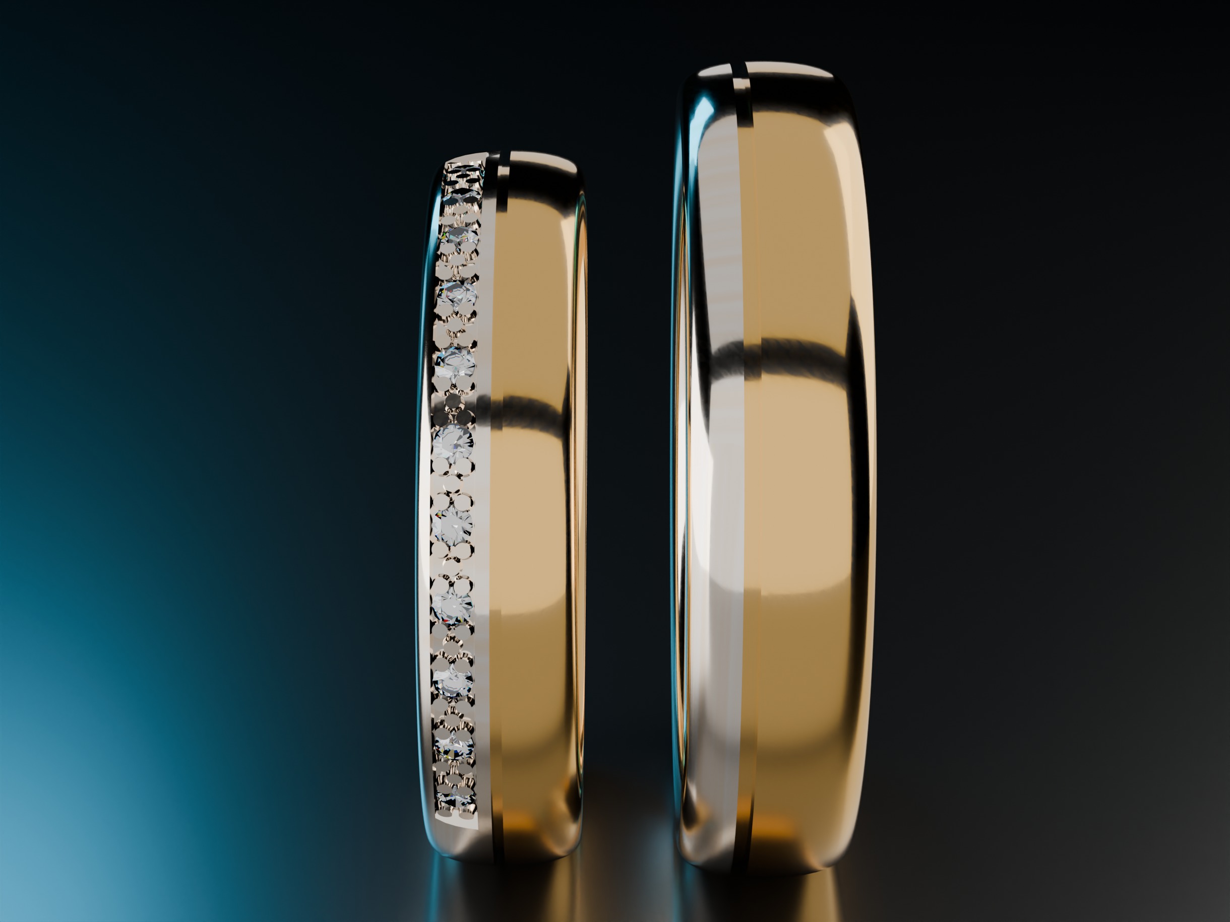 Wedding rings Free 3D print model_8