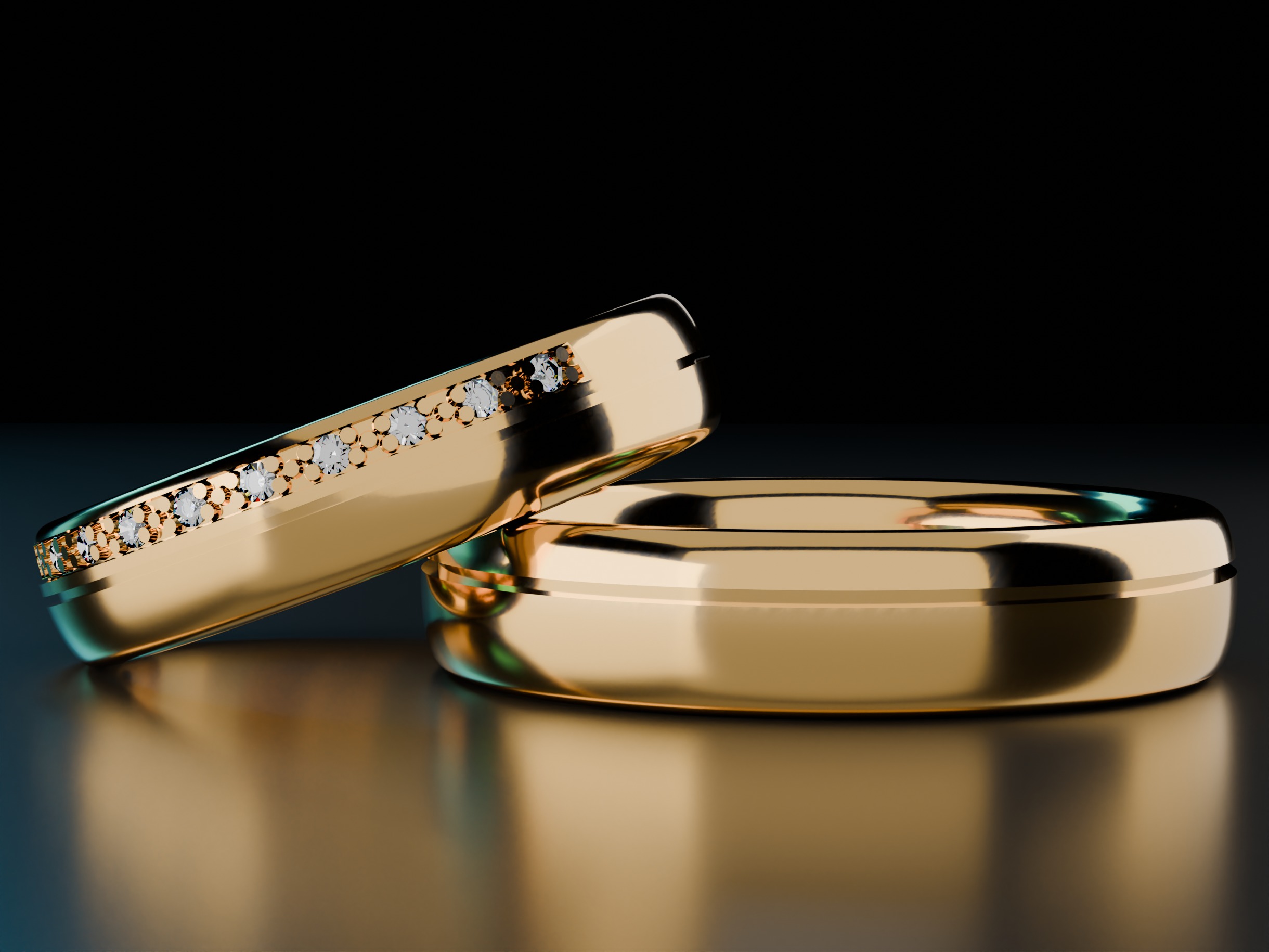 Wedding rings Free 3D print model_13