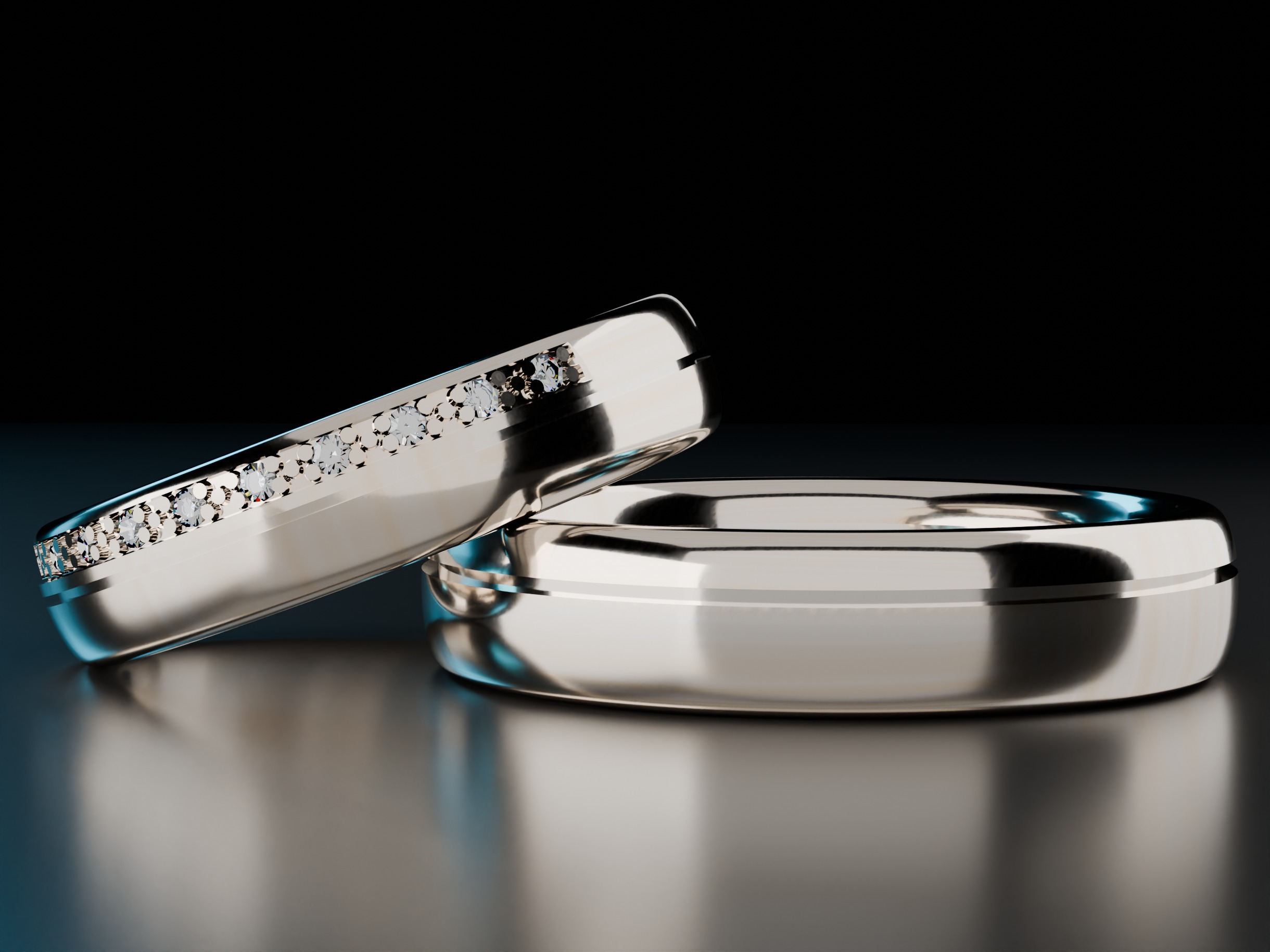 Wedding rings Free 3D print model_2