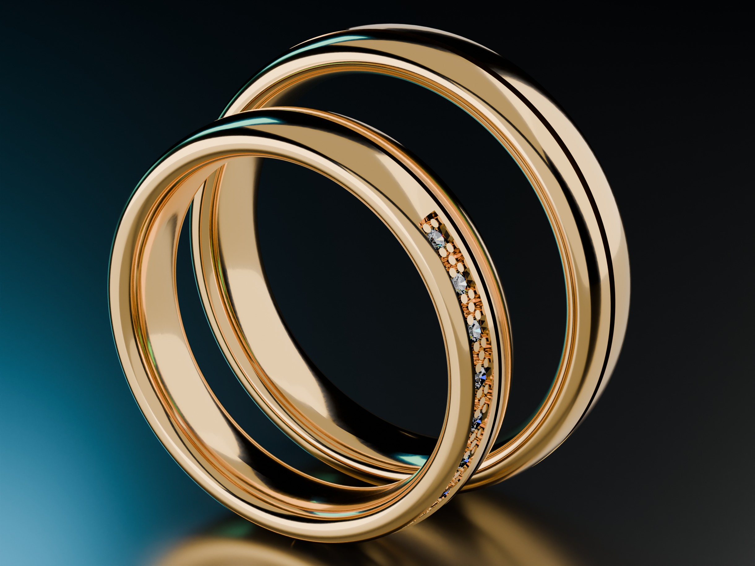 Wedding rings Free 3D print model_7