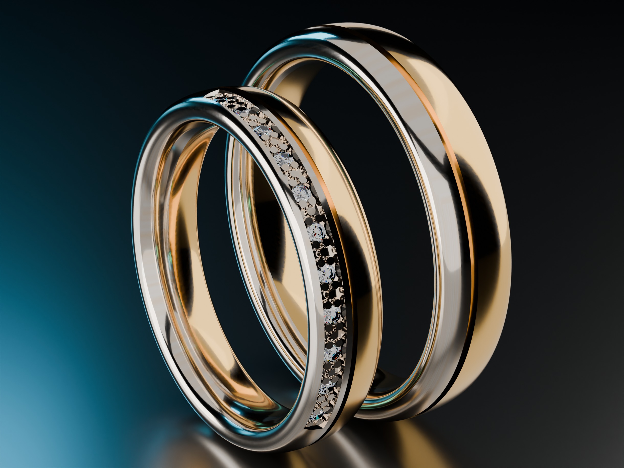 Wedding rings Free 3D print model_1