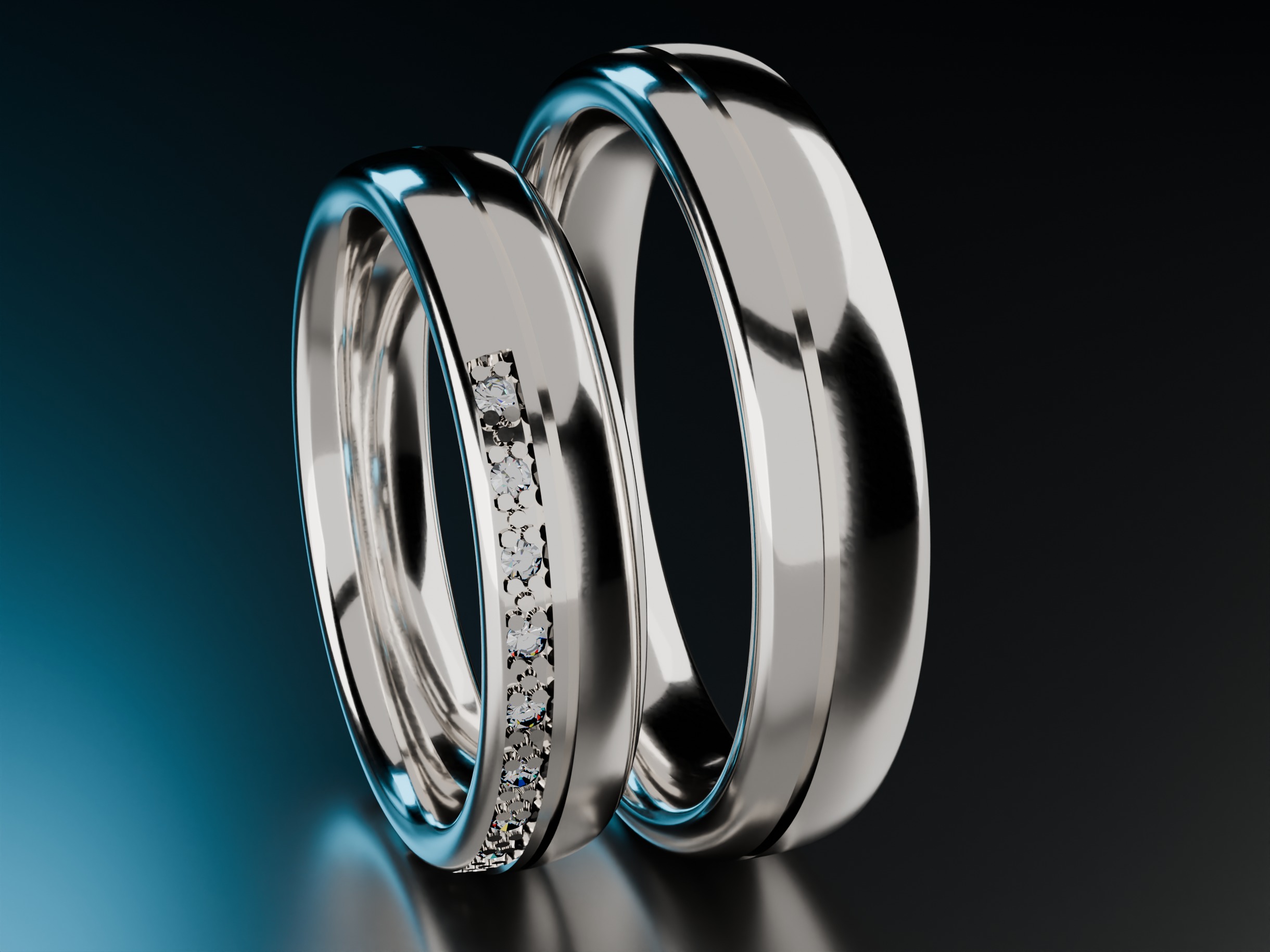 Wedding rings Free 3D print model_4
