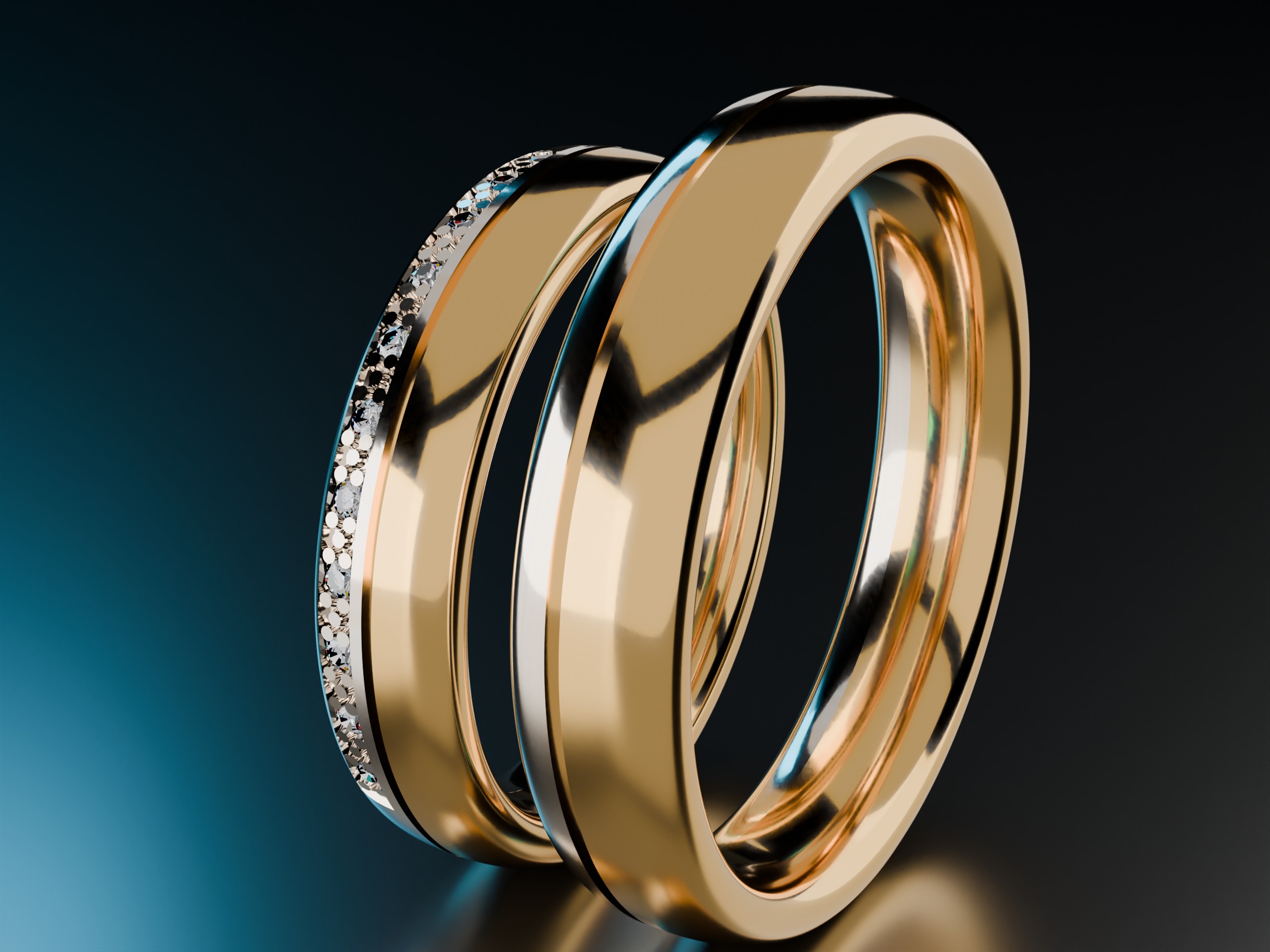 Wedding rings Free 3D print model_9