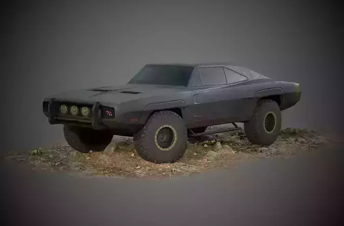 1970 Dodge Charger Custom Off Road Low-poly 3D model