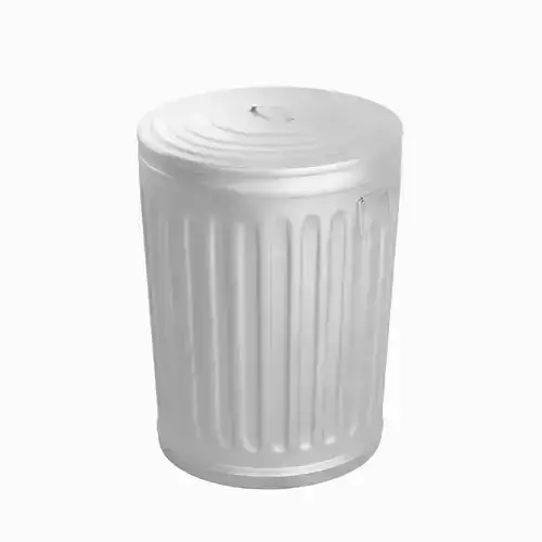 Steel Trash Can 07 3D model
