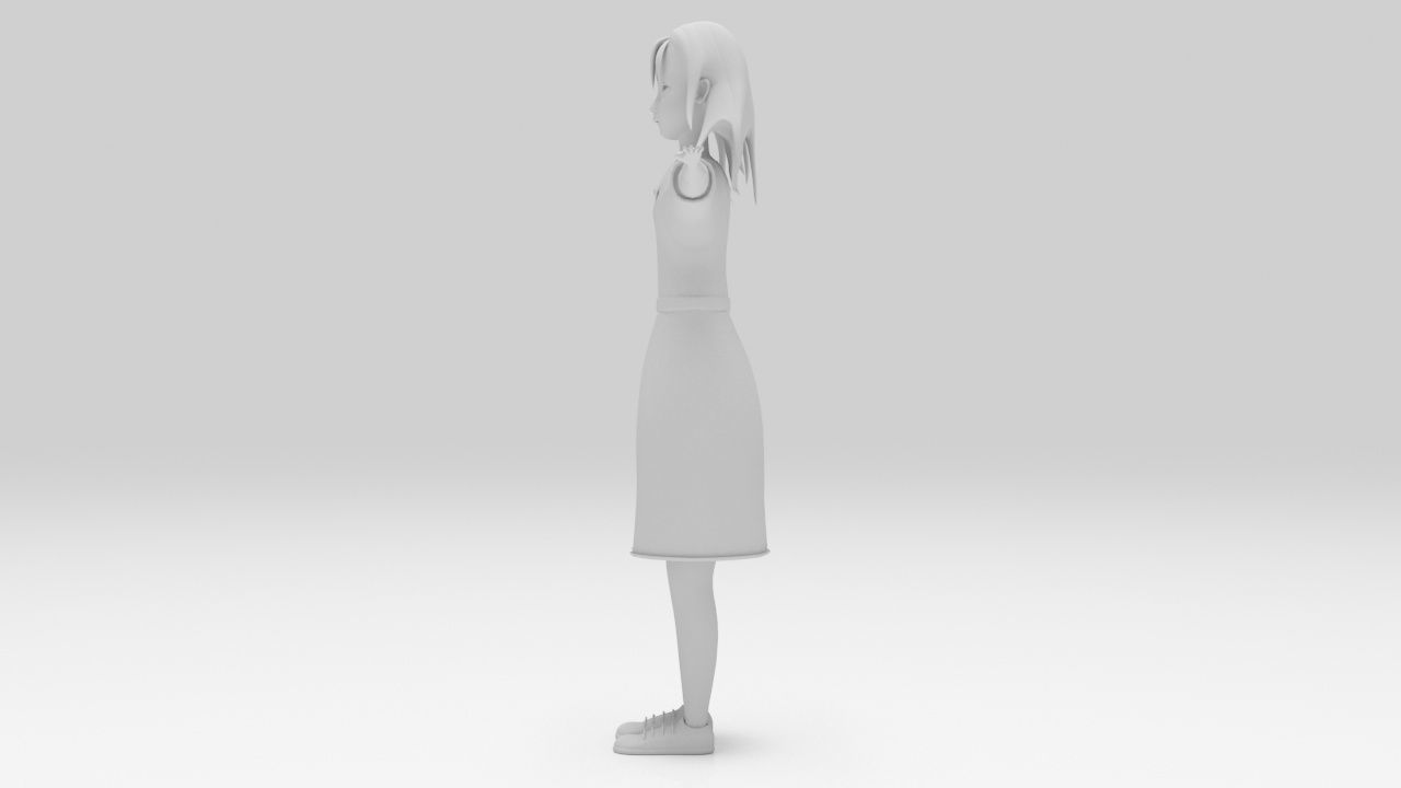 Character Kari Rigged lowpolys  Low-poly 3D model_8