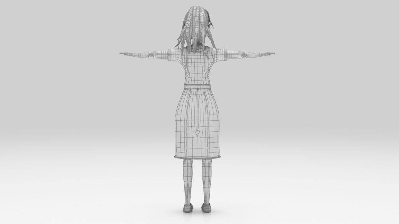 Character Kari Rigged lowpolys  Low-poly 3D model_11