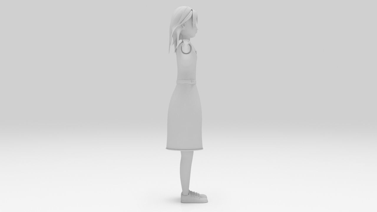 Character Kari Rigged lowpolys  Low-poly 3D model_6