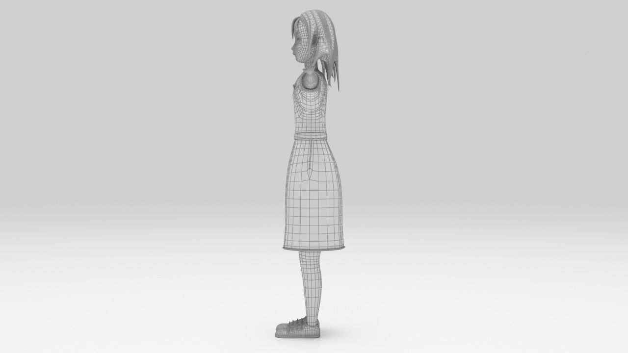 Character Kari Rigged lowpolys  Low-poly 3D model_12