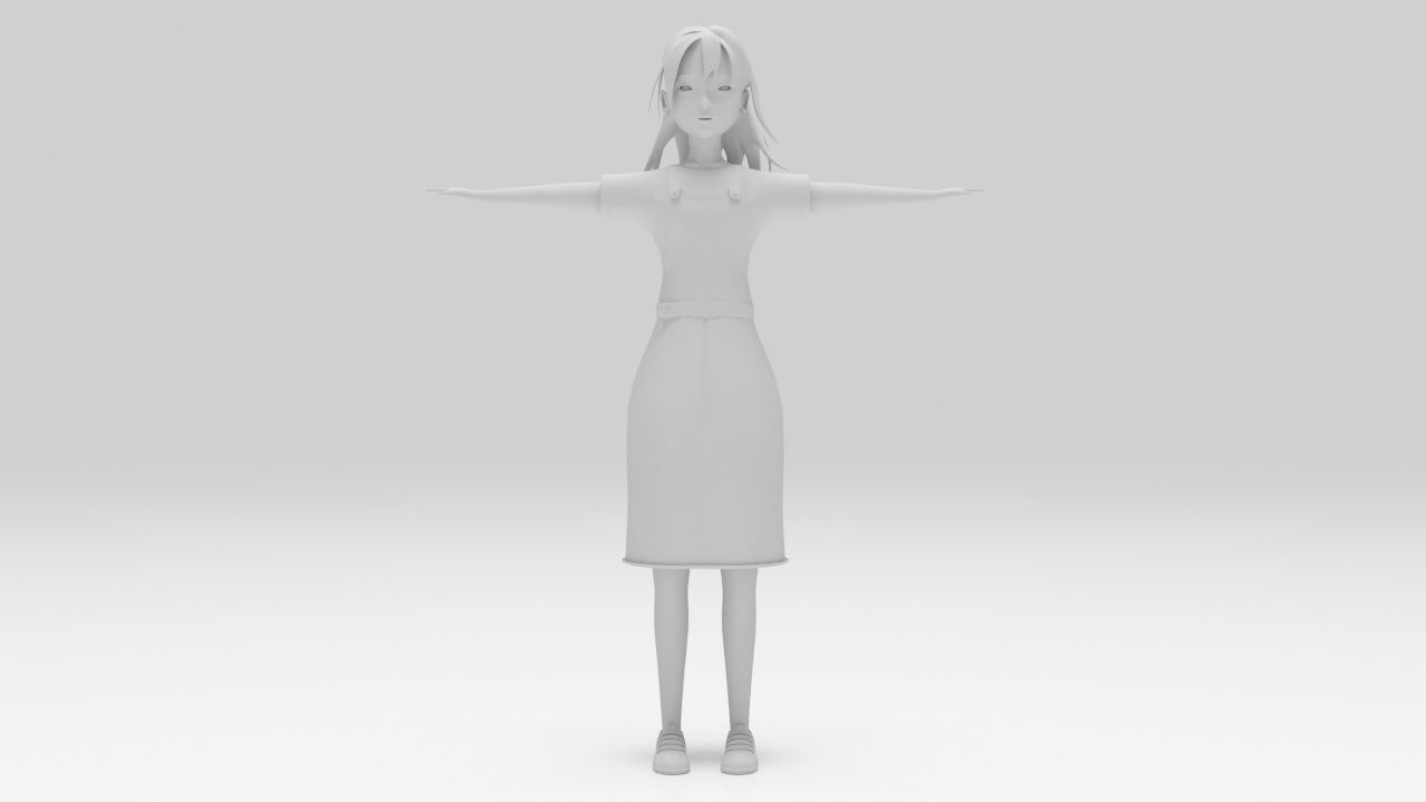 Character Kari Rigged lowpolys  Low-poly 3D model_5