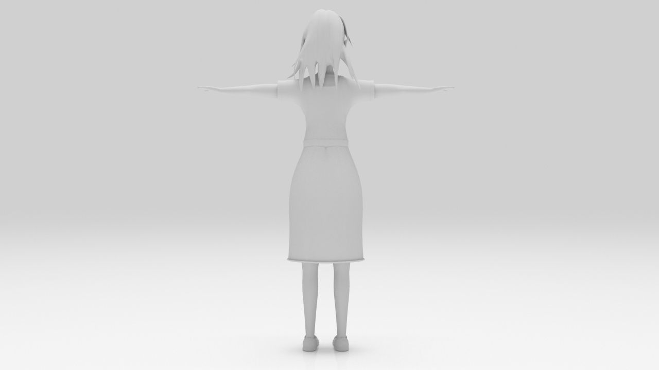 Character Kari Rigged lowpolys  Low-poly 3D model_7