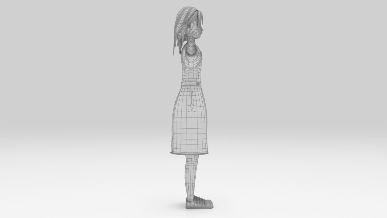 Character Kari Rigged lowpolys  Low-poly 3D model_10