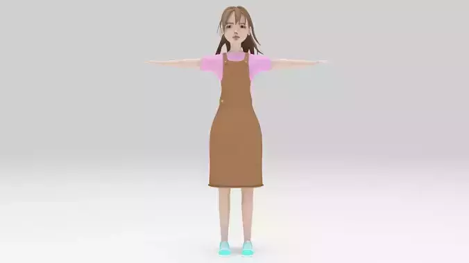 Character Kari Rigged lowpolys 