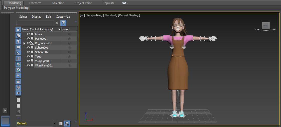 Character Kari Rigged lowpolys  Low-poly 3D model_4