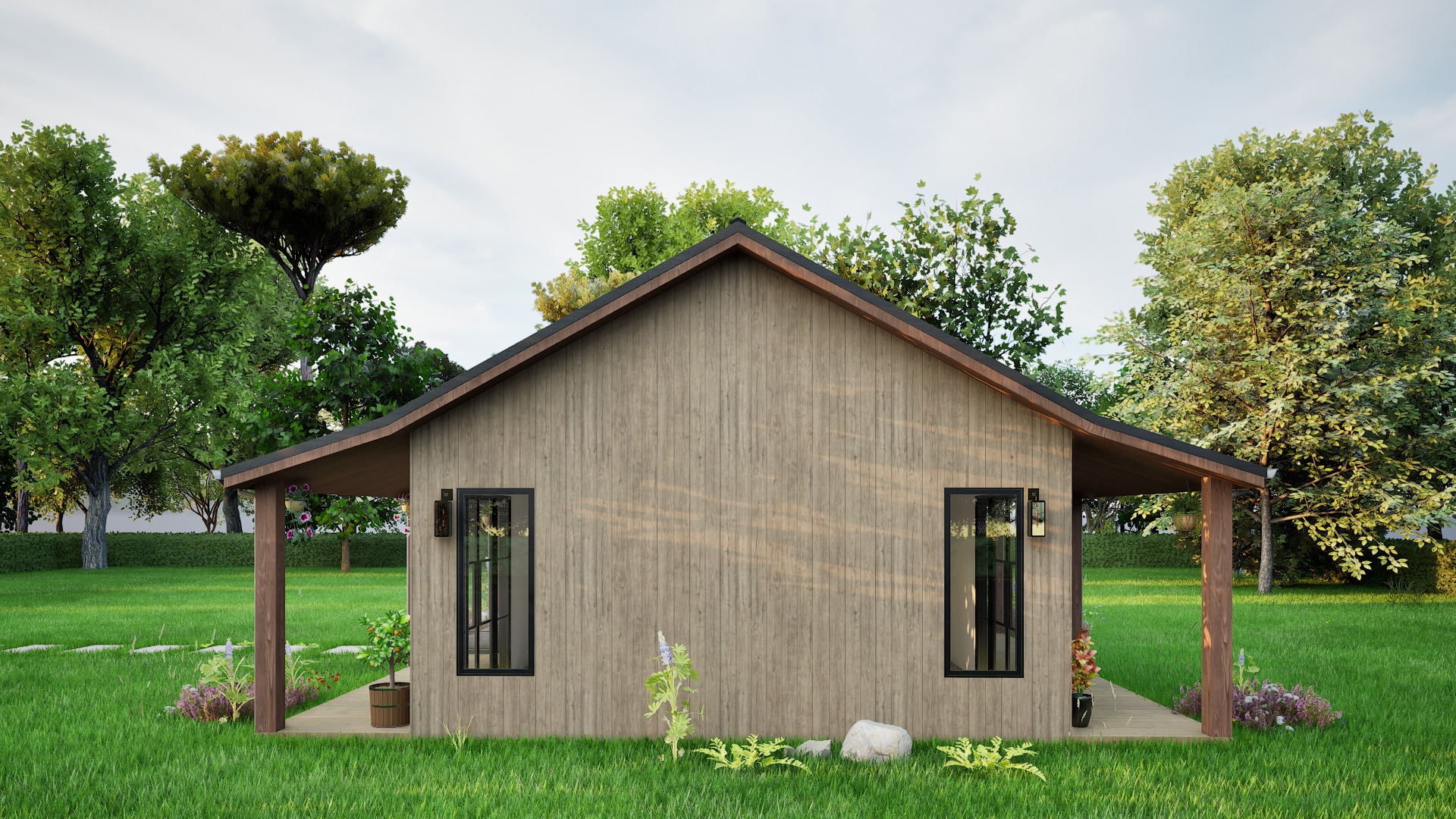 small barn house 3D model_4