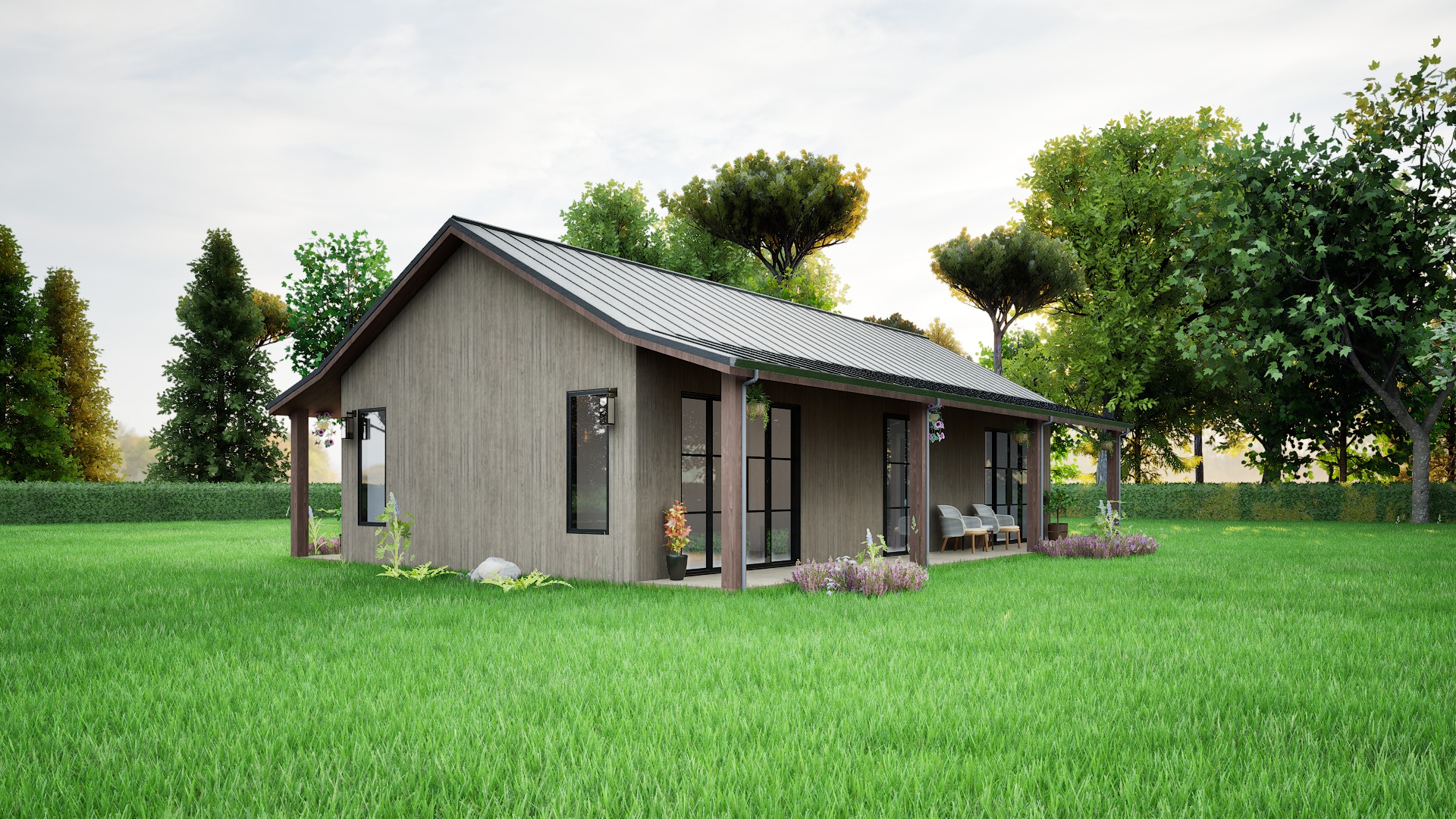 small barn house 3D model_2