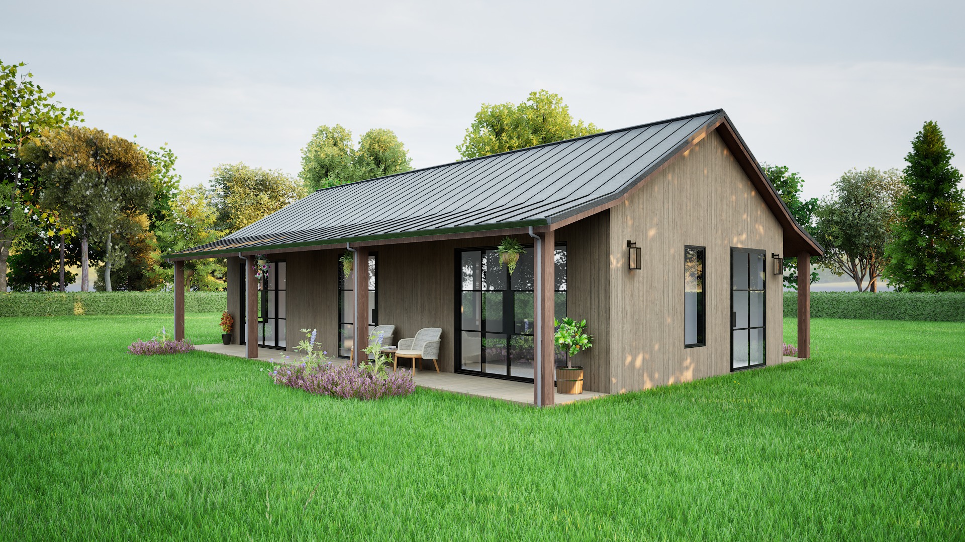 small barn house 3D model_1